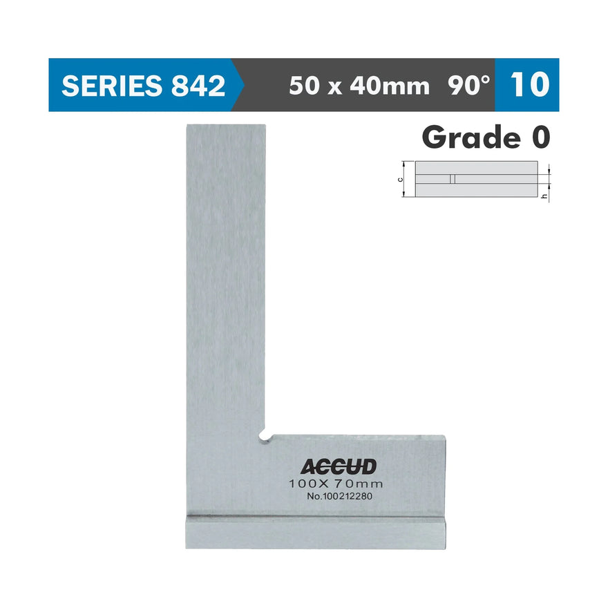 Accud Flat Edge Square 90° Wide Base 50 x 40mm DIN 875 - image 01