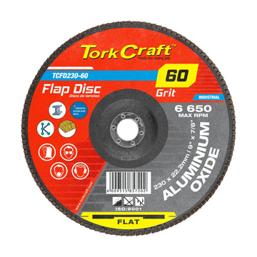 Tork Craft Flap Sanding Disc 230mm 60 Grit A/O - image 01
