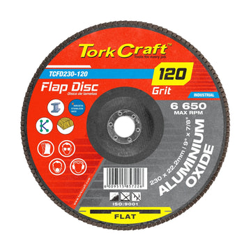 Tork Craft Flap Sanding Disc 230mm 120 Grit A/O - image 01