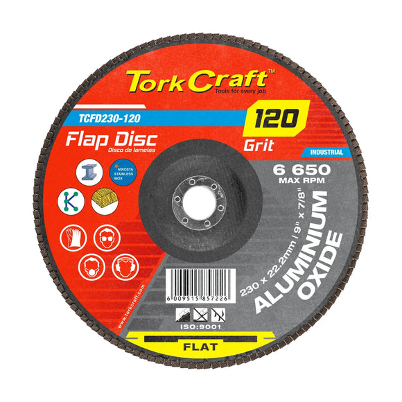 Tork Craft Flap Sanding Disc 230mm 120 Grit A/O - image 01