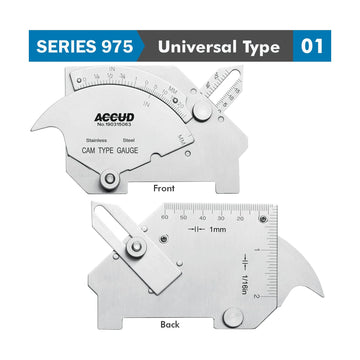 Accud Welding Gauge 7 x Measuring Appl. 25,20mm,60° Range Stainless Steel - image 01