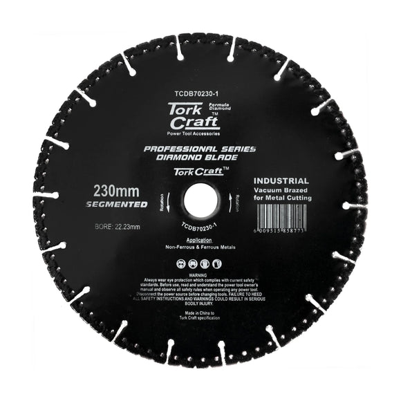 Tork Craft Diamond Blade Segmented 230x22.23mm Vacuum Brazed Metal Cutting - image 01