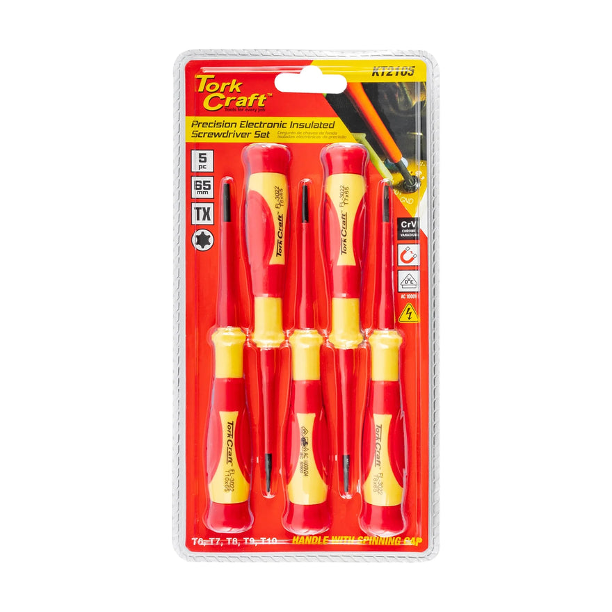 Tork Craft 5pc Precision Electronic Insulated Screwdriver Set - image 01