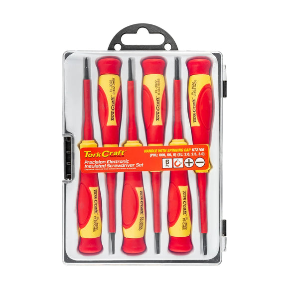 Tork Craft 6pc Precision Electronic Insulated Screwdriver Set - image 01