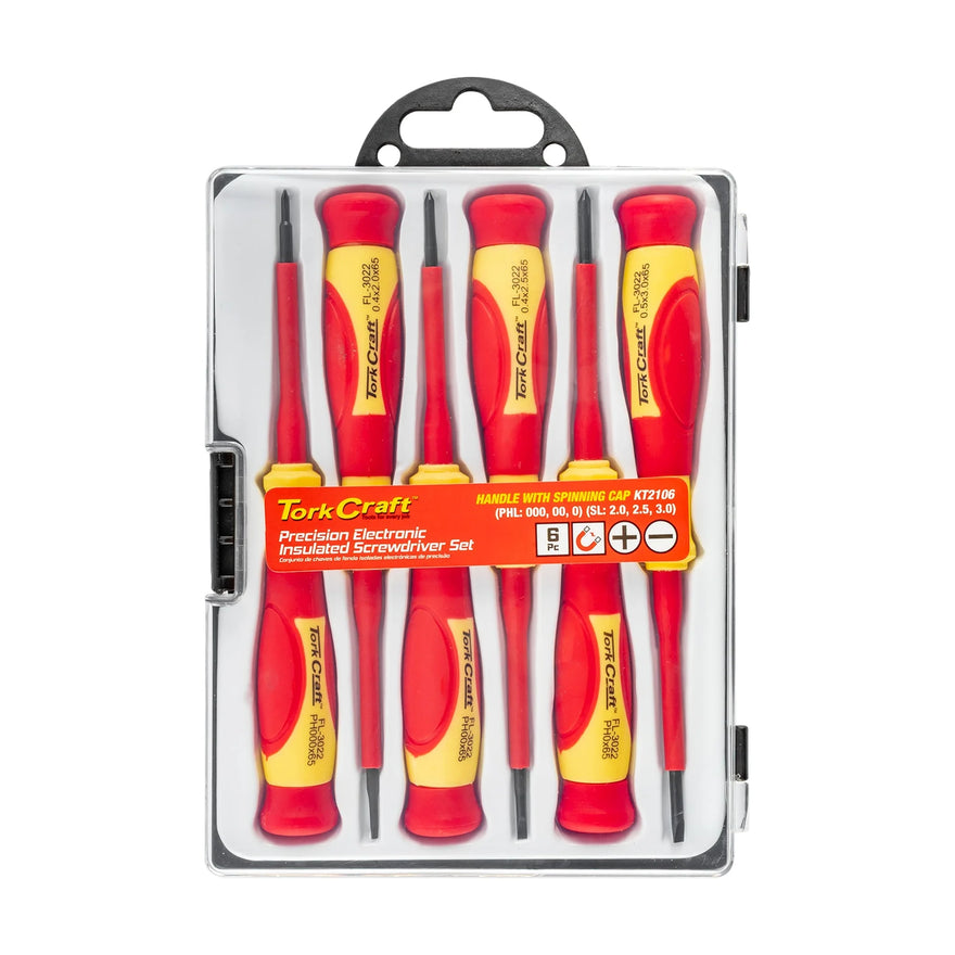 Tork Craft 6pc Precision Electronic Insulated Screwdriver Set - image 01