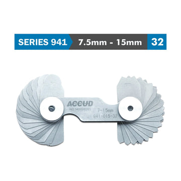 Accud Radius Gauge 7.5mm-15mm 16 x 2 Leaves 0.03mm Accuracy Concave & Convex Sur - image 01
