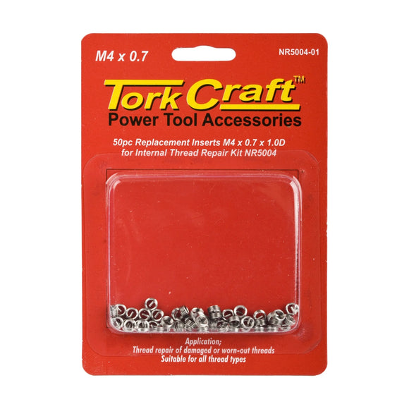 Tork Craft Thread Repair Kit M4 X 0.7 X1.0d Replacement Inserts For Nr5004 - image 01