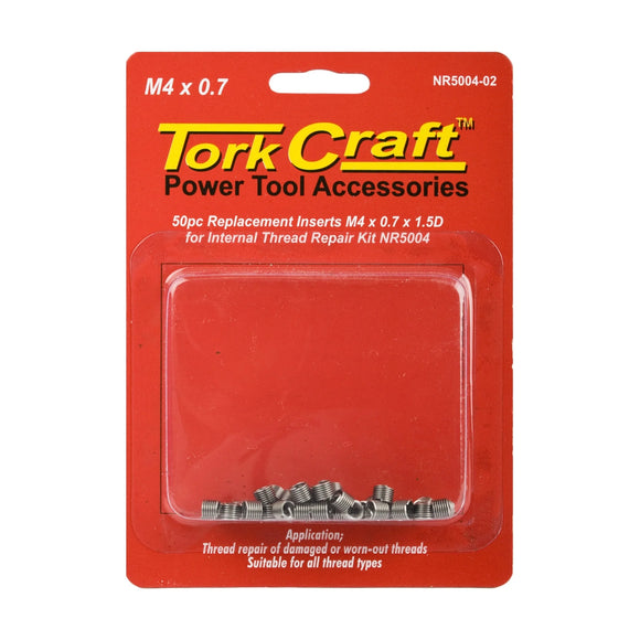 Tork Craft Thread Repair Kit M4 X 0.7 X1.5d Replacement Inserts For Nr5004 - image 01