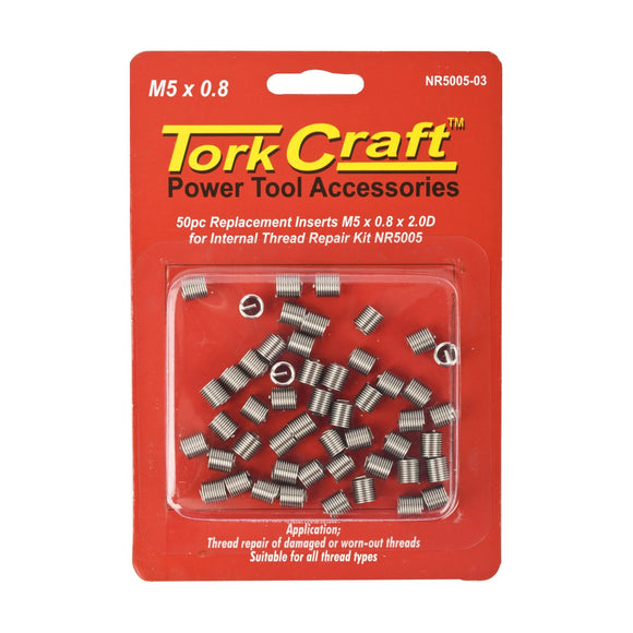 Tork Craft Thread Repair Kit M5 X 0.8 X 2.0d Replacement Inserts For Nr5005 - image 01
