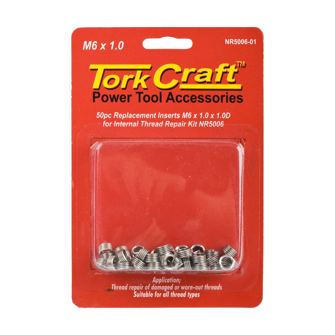 Tork Craft Thread Repair Kit M6 X 1.0 X 1.0d Replacement Inserts For Nr5006 - image 01