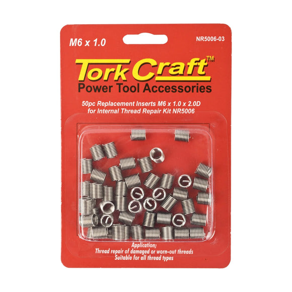 Tork Craft Thread Repair Kit M6 X 1.0 X 2.0d Replacement X50 Inserts For Nr5006 - image 01