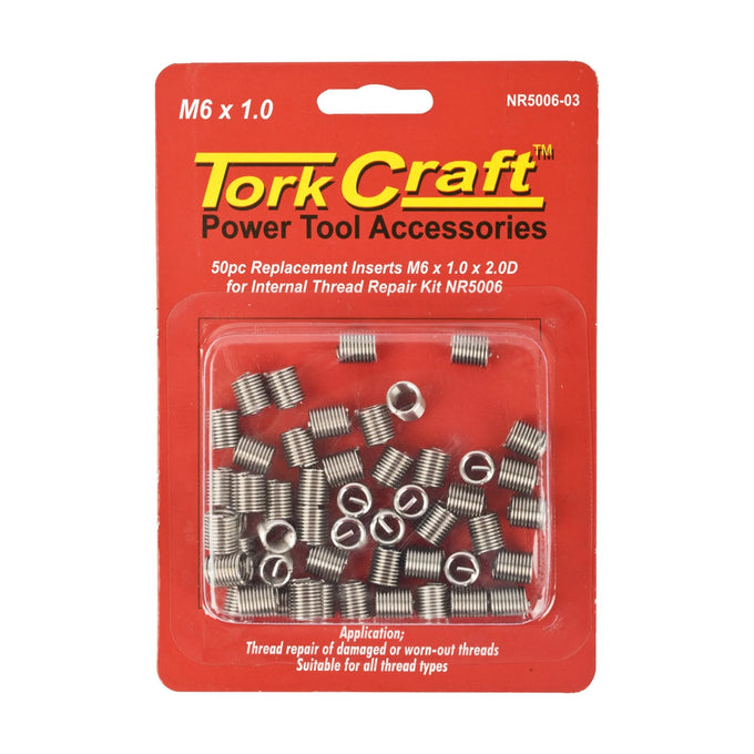 Tork Craft Thread Repair Kit M6 X 1.0 X 2.0d Replacement X50 Inserts For Nr5006 - image 01
