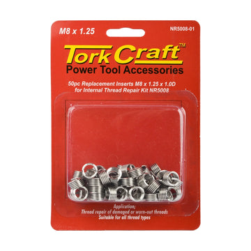 Tork Craft Thread Repair Kit M8 X 1.25 X 1.0d Replacement Inserts For Nr5008 - image 01