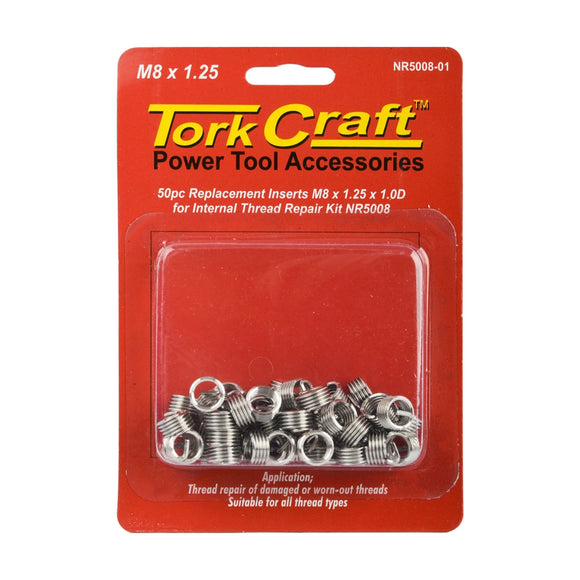 Tork Craft Thread Repair Kit M8 X 1.25 X 1.0d Replacement Inserts For Nr5008 - image 01