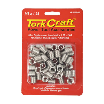 Tork Craft Thread Repair Kit M8 X 1.25 X 2.0d Replacement Inserts For Nr5008 - image 01