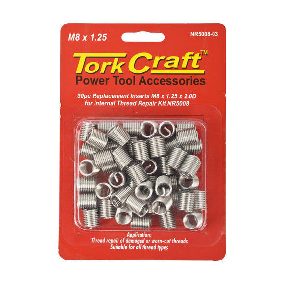 Tork Craft Thread Repair Kit M8 X 1.25 X 2.0d Replacement Inserts For Nr5008 - image 01