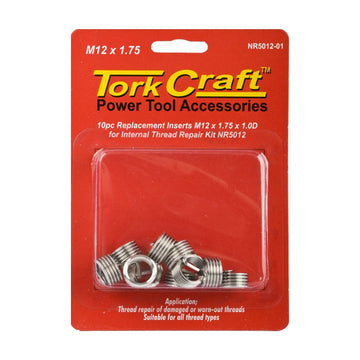 Tork Craft Thread Repair Kit M12 X 1.75 X 1.0d Replacement Inserts For Nr5012 - image 01