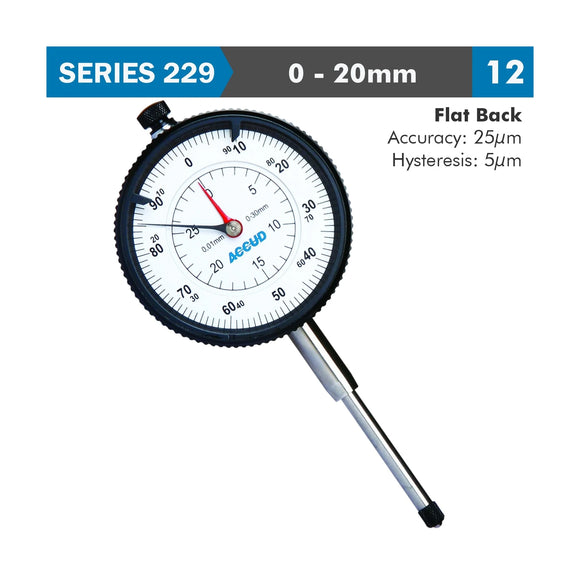 Accud Dial Indicator Flat Back 20mm - image 01