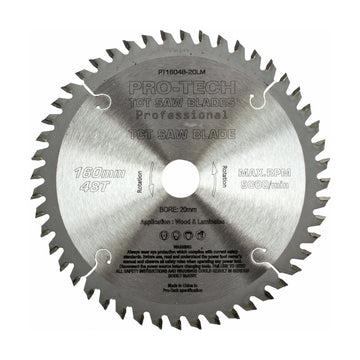 Pro-Tech TCT Circular Saw Blade 160 x 2.2 x 20mm 48T – Wood Cutting – Festool TS55 Compatible - image 01