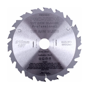 Pro-Tech TCT Circular Saw Blade 210 x 2.4 x 30mm 18T – Wood Cutting – Festool TS75 Compatible - image 01