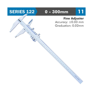 Accud Vernier Caliper 300mm 0.03mm Accuracy Fine Adj. 0.02mm Graduation Stainless Steel - image 01