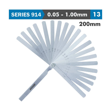 Accud Long Feeler Gauge 200mm 0.05-1.00 13 Leaves DIN 2275 - image 01