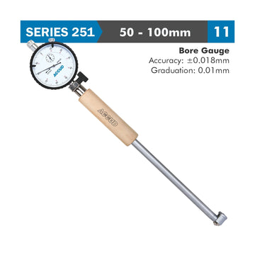 Accud Dial Bore Gauge 50-100mm 0.018mm Accuracy 0.001mm Graduation - image 01