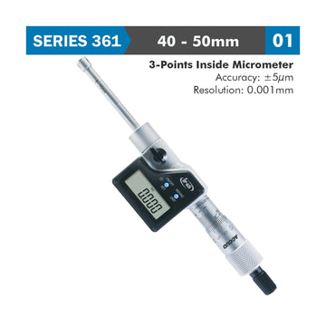 Accud Digital 3-Point Inside Micrometer 40-50mm 0.005mm Accuracy 0.001mm Resolution - image 01