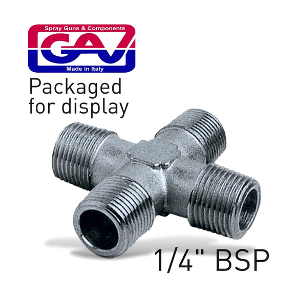 GAV 4-Way Connector 1/4' MMMM - image 01
