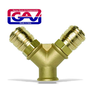GAV Brass Quick Coupler Two Way 3 - 8F German - image 01