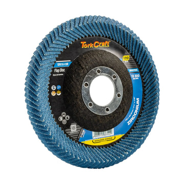 Tork Craft Flap Disc Round Edge Zirconium 115mm 120 Grit Flat - image 01