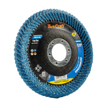 Tork Craft Flap Disc Round Edge Zirconium 115mm 40 Grit Flat - image 01