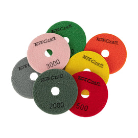 Tork Craft Set Of 7 Diamond Polishing Pads 100mm Dry Use - image 01
