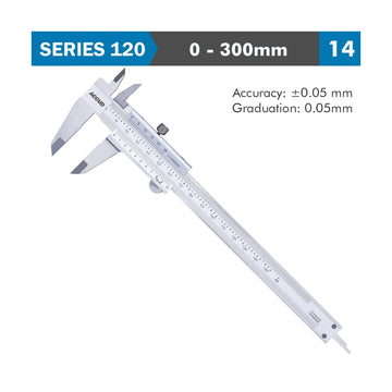 Accud Vernier Caliper 300mm 0.05mm Accuracy DIN 862 0.05mm Graduation Stainless Steel - image 01