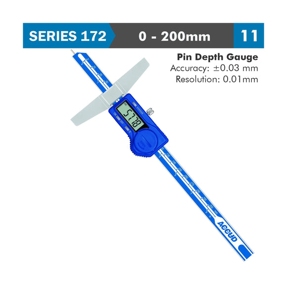 Accud Digital Caliper 200mm 0.03mm Accuracy Pin Depth 0.01mm Resolution Stainless Steel - image 01