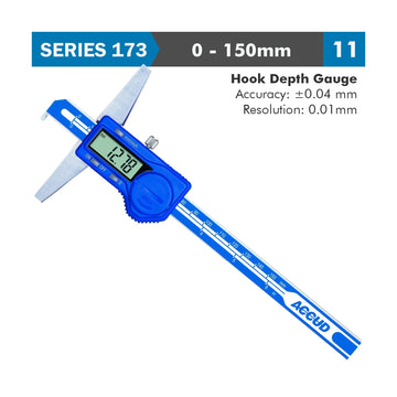 Accud Digital Caliper 150mm 0.04mm Accuracy Hook Depth 0.01mm Resolution Stainless Steel - image 01