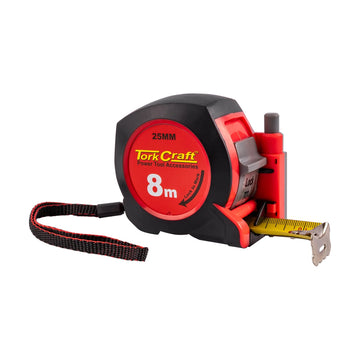 Tork Craft Measuring Tape With Marker 8m X 25mm Rubber Casing Matt Finish - image 01