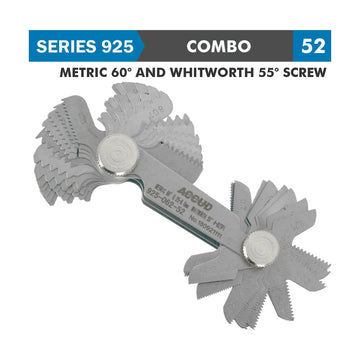 Accud Pitch Gauge Metric 0.25-6mm & 4-62Tpi 52 Leaves 60° And Whitworth 5 - image 01