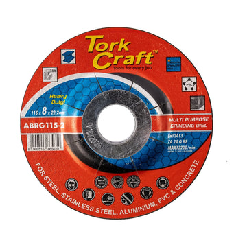 Tork Craft Grinding Disc For Steel 115 X 8.0 X 22.2mm Steel Stainless Steel Concrete Multi - image 01