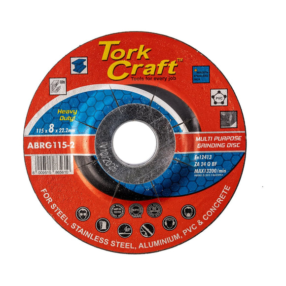 Tork Craft Grinding Disc For Steel 115 X 8.0 X 22.2mm Steel Stainless Steel Concrete Multi - image 01
