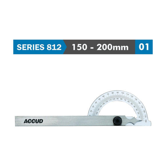 Accud Protractor 150 x 200mm 180° 0.3° Accuracy 1° Graduation - image 01