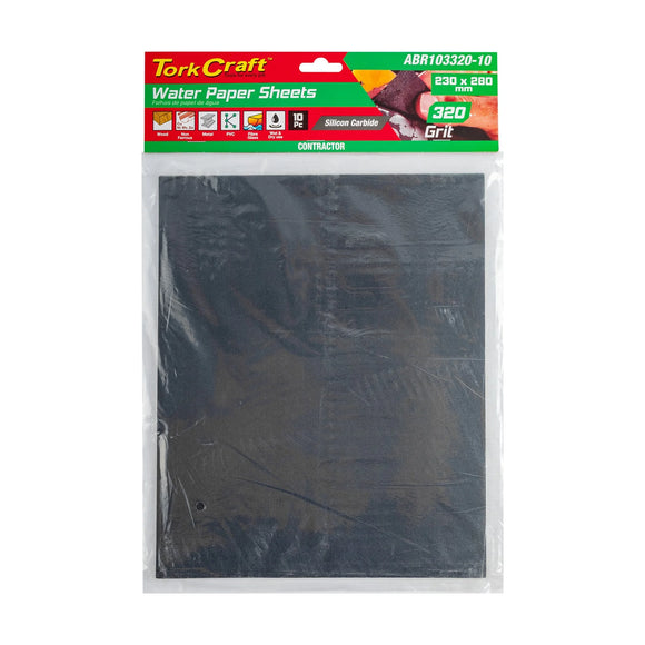 Tork Craft Water Paper 230 X 280mm 320 Grit Wet & Dry Std 10 Pack - image 01