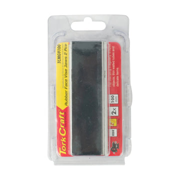 Tork Craft Vice Jaws Magnetic Aluminium 100mm X 32mm 2pc Rubber Face - image 01
