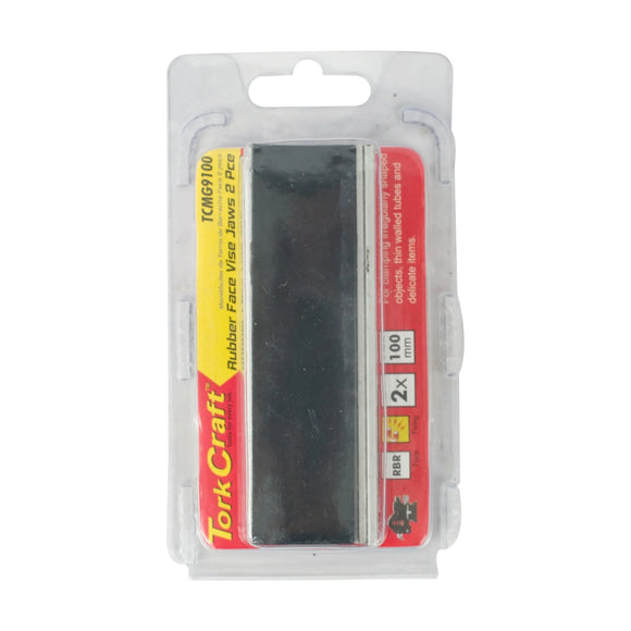 Tork Craft Vice Jaws Magnetic Aluminium 100mm X 32mm 2pc Rubber Face - image 01