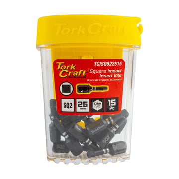 Tork Craft Bit Impact Square No.2 X 25mm 15pc Tic Tac Case - image 01