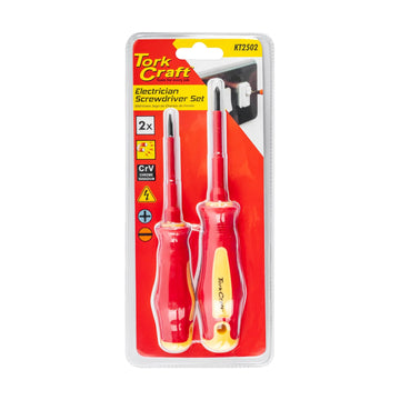 Tork Craft 2pc Screwdriver Insulated VDE 3.5x75mm Slotted & PH1 x80mm - image 01