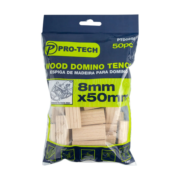 Pro-Tech Beech Wood Domino Tenons – 8 x 50mm, 50 Pack - image 01