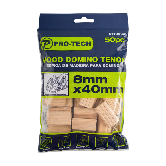 Pro-Tech Beech Wood Domino Tenons – 8 x 40mm, 50 Pack - image 01