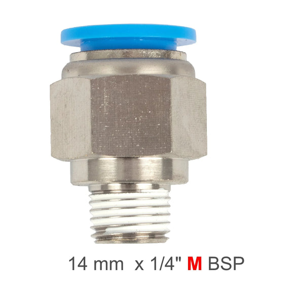 AirCraft PU Hose Fitting Straight Stud 14mm-1/4 M - image 01