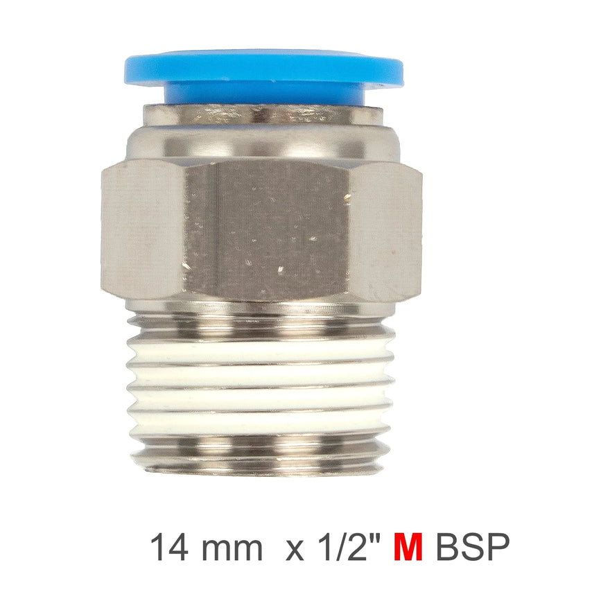 AirCraft PU Hose Fitting Straight Stud 14mm-1/2 M - image 01